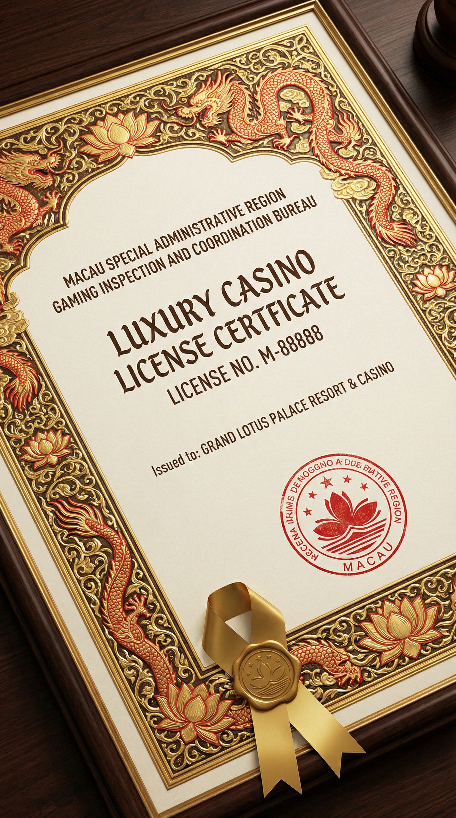 澳门博彩监察协调局颁发的博彩牌照